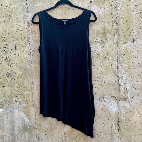 Eileen Fisher Asymmetrical Tank Top / Tunic, Black, Small - Picture 1 of 8
